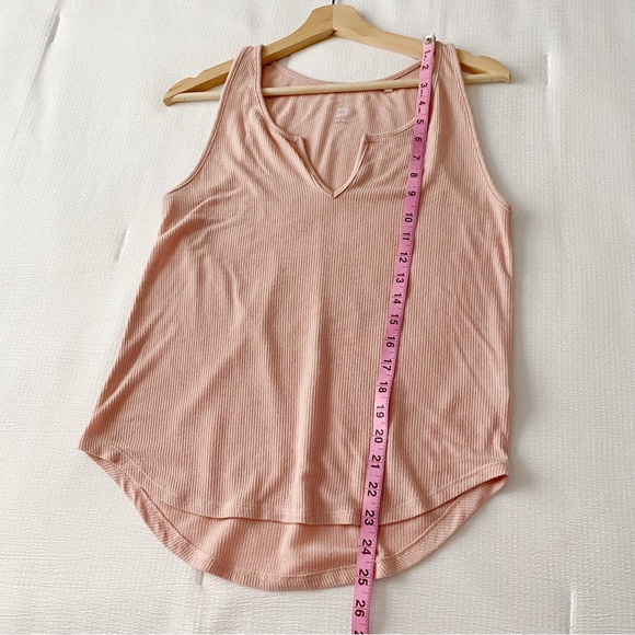Pacsun Me to We Pink Ribbed Split Collar Light Pink Tank Top - Picture 3 of 6